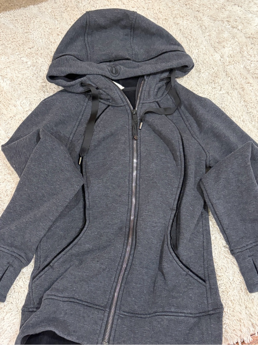 Gray Lululemon Scuba Full Zip Hoodie in size 4.
